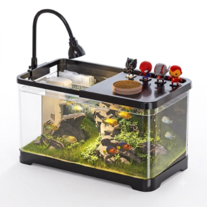 Factory Direct Supply of New Small-Sized Living Room Home Landscaping Complete Set of Ecological Water Tank with Lid, Transparent Desktop Fish Tank and Turtle Tank