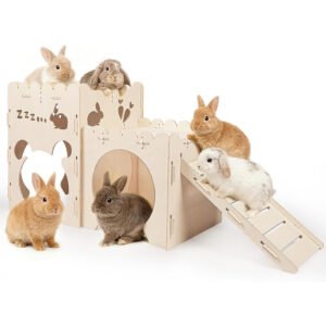 New Wooden Pet House, Multi-Layer Rabbit Climbing Tower, Guinea Pig Nest, Rabbit Castle, Assembly Toy, Detachable Wooden House