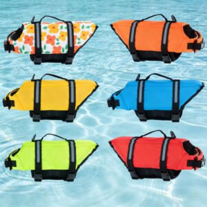 All Sizes Dog Swimming Harness, XS-XL Adjustable Ripstop Dog Life Jacket for Small Medium Large Breeds