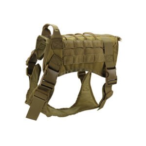 Heavy duty tactical dog harness with adjustable straps and secure fit